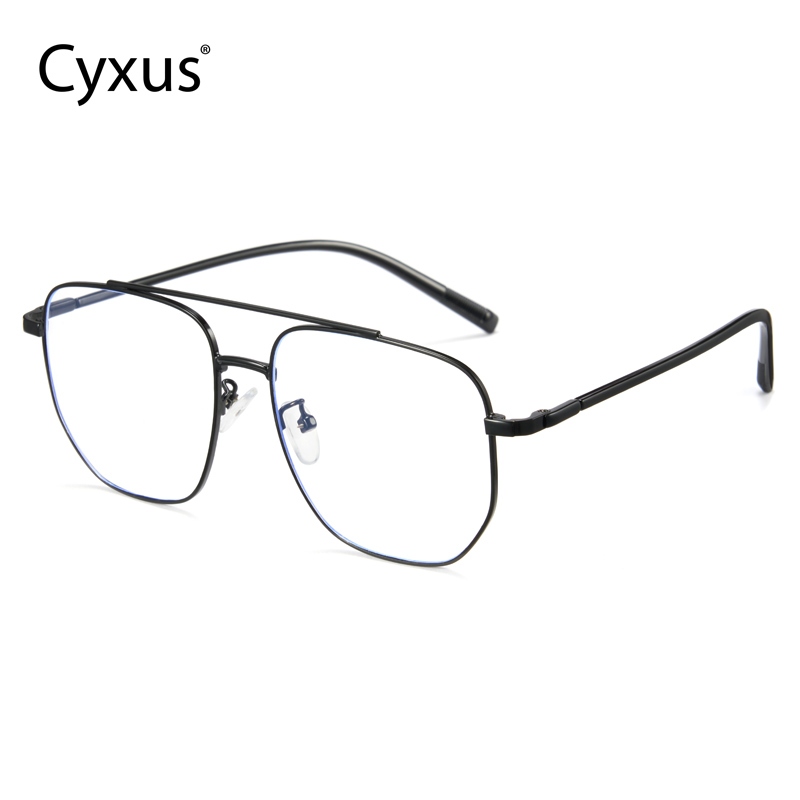 Cyxus Kính Cận Có Độ Chống Ánh Sáng Xanh Gọng TR90 Kiểu Phi Công Cho Nam Nữ Giảm Mỏi Mắt Chống UV 8299
