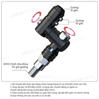 SEAMETAL Xe Máy Gương Gắn Xe Máy Gương Chiếu Hậu Nối Dài Powersports Tay Cầm Phụ Kiện Dành Cho Nam Nữ Gia Đình Ngoài Trời