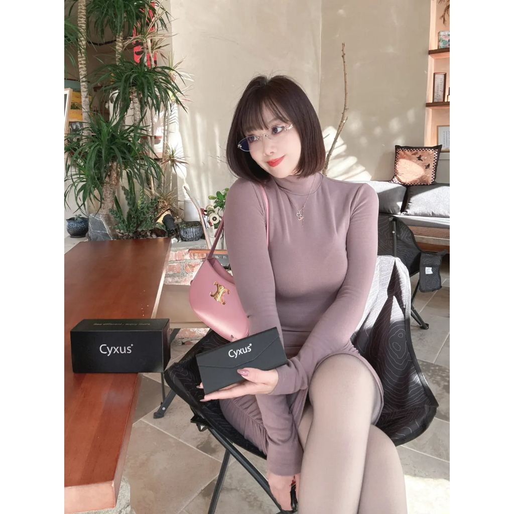 Cyxus Kính Bảo Vệ Mắt Chống Ánh Sáng Xanh Gọng Oval Kim Loại Không Viền Chống Tia UV Phù Hợp Mọi Người 8295