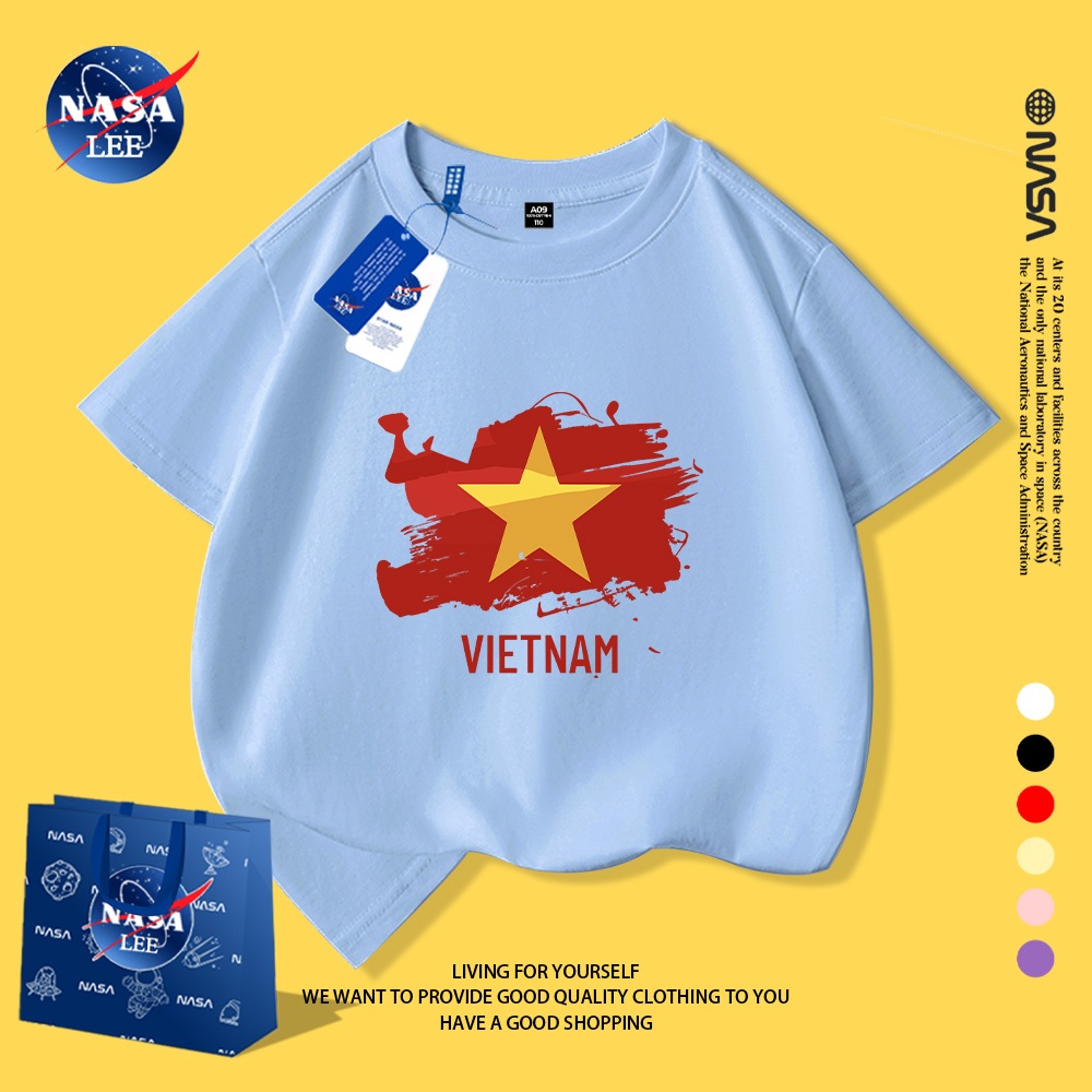 Áo phông ngắn tay quốc châu cho trẻ em - In hình graffiti cờ Việt Nam, kiểu dáng rộng rãi & thoải mái, phù hợp cả bé trai và bé gái