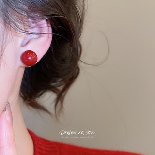DREJEW Bông tai ngọc trai nhiều màu trắng/vàng/red, phụ kiện thời trang hằng ngày