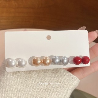 DREJEW Bông tai ngọc trai nhiều màu trắng/vàng/red, phụ kiện thời trang hằng ngày