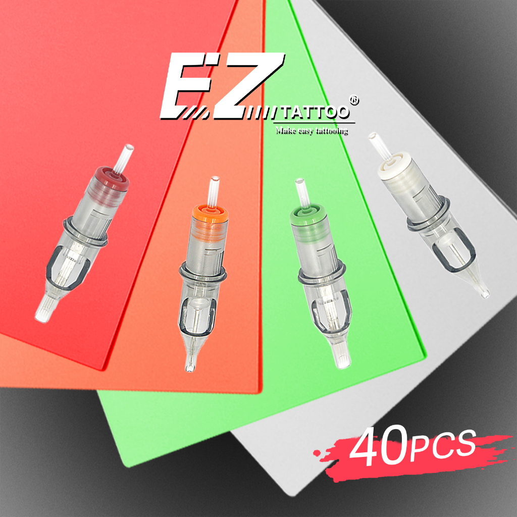 EZ RC Tattoo Cartridge Kim xăm #10 0.30m m #12 0.35mm Vòng Lót / Bóng Tròn Thường Trực Makup Tattoo Phụ Kiện 20 Cái / Hộp