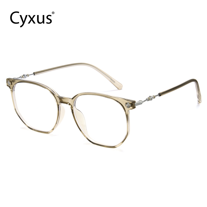 Cyxus Kính Chống Ánh Sáng Xanh Unisex Gọng Vuông TR90 Kim Loại Bảo Vệ Mắt Học Tập Làm Việc Giải Trí 8290