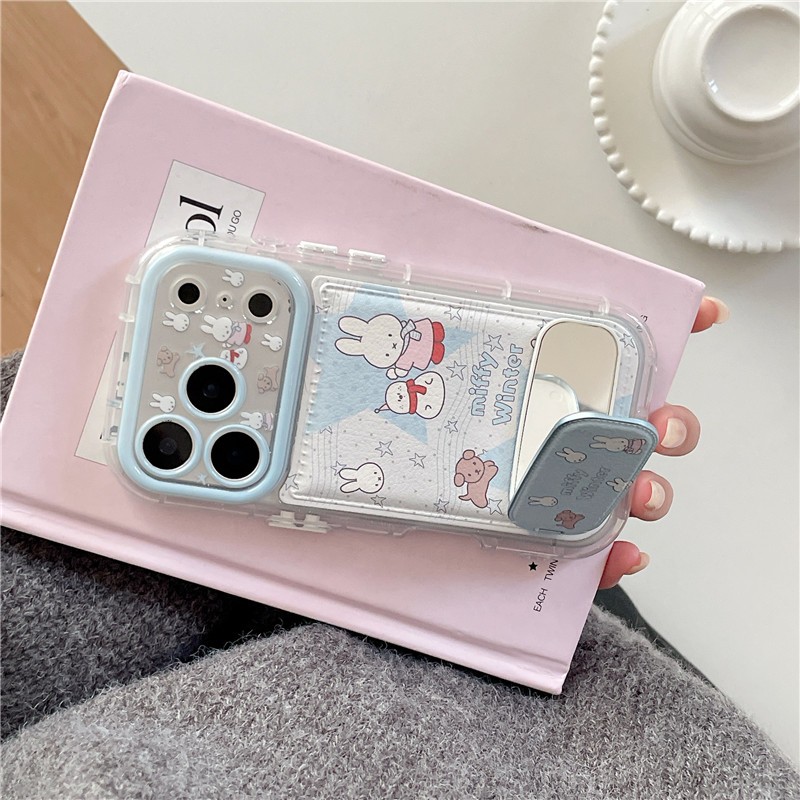 Ốp điện thoại chất liệu PU họa tiết thỏ tuyết cho iPhone 17 Pro Max 16 pro max