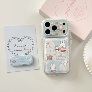 Ốp điện thoại chất liệu PU họa tiết thỏ tuyết cho iPhone 17 Pro Max 16 pro max