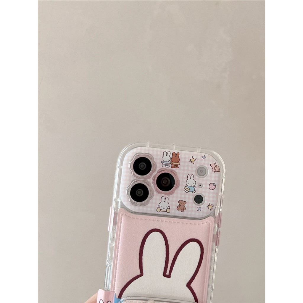 Ốp điện thoại chất liệu PU họa tiết thỏ cho iPhone 17 Pro Max 16 pro max