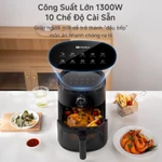 Simplus Nồi chiên không dầu 5L Sức chứa cho cả gia đình Thiết kế nhỏ gọn Tiết kiệm không gian, Đa năng, Ít dầu mỡ, Cửa sổ quan sát lớn, Ngăn châm nước 10 chế độ nấu KQZG022 — ảnh 8