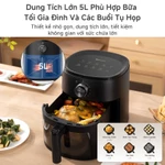 Simplus Nồi chiên không dầu 5L Sức chứa cho cả gia đình Thiết kế nhỏ gọn Tiết kiệm không gian, Đa năng, Ít dầu mỡ, Cửa sổ quan sát lớn, Ngăn châm nước 10 chế độ nấu KQZG022 — ảnh 4