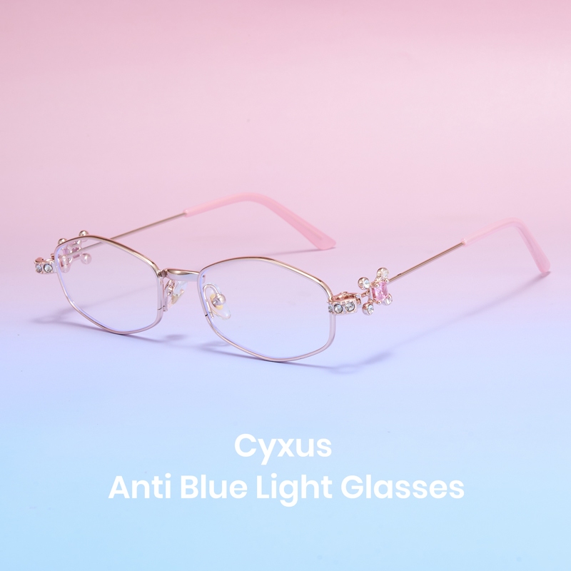 Cyxus Gọng Kính Đa Giác Nữ Thời Trang Chống Ánh Sáng Xanh Bảo Vệ Mắt Cho Học Tập Làm Việc Và Dùng Điện Thoại 8277
