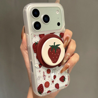 Ốp lưng họa tiết dâu đỏ cho iPhone 11 12 Pro 13 Pro Max 15 Pro Max 14 16 Pro 16 Plus 17 Air 17 Pro 17 Pro Max