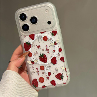 Ốp lưng họa tiết dâu đỏ cho iPhone 11 12 Pro 13 Pro Max 15 Pro Max 14 16 Pro 16 Plus 17 Air 17 Pro 17 Pro Max