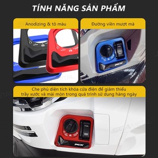 SEAMETAL PCX Phụ Kiện Đánh Lửa Công Tắc Bao CNC Khóa Cửa Điện Nút Bao Da Bảo Vệ Cho XE HONDA PCX125 PCX160 2021-2024