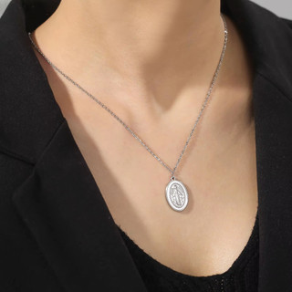 Dây chuyền hình Đức Trinh Nữ Maria mặt thép không gỉ - Món quà phước lành cho người theo đạo Công Giáo