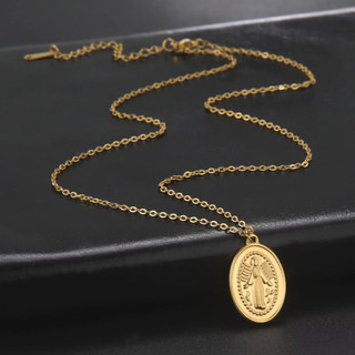 Dây chuyền hình Đức Trinh Nữ Maria mặt thép không gỉ - Món quà phước lành cho người theo đạo Công Giáo
