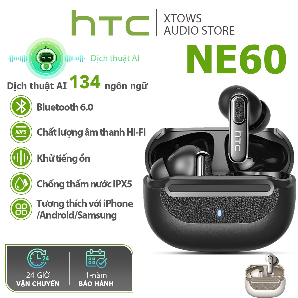 HTC NE60 Tai nghe dịch Tai nghe Bluetooth HIFI Tai nghe không dây tăng cường tiếng ồn IPX5 Tai nghe thể thao chống nước