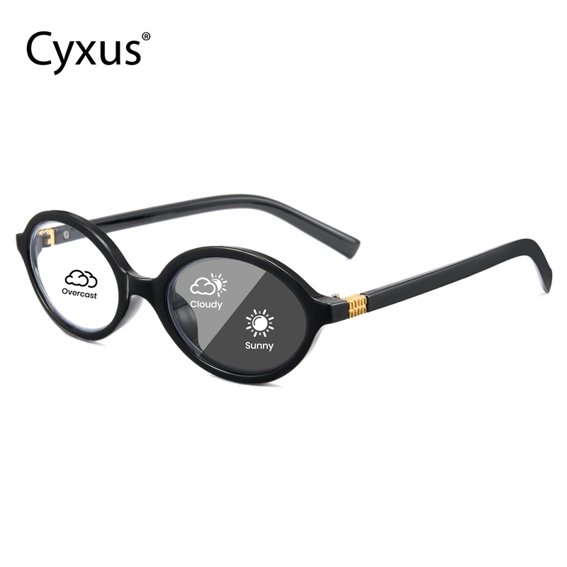 Cyxus Kính Chống Ánh Sáng Xanh Nữ Đổi Màu Gọng Oval Bảo Vệ Mắt Giảm Căng Thẳng Thị Giác 8250