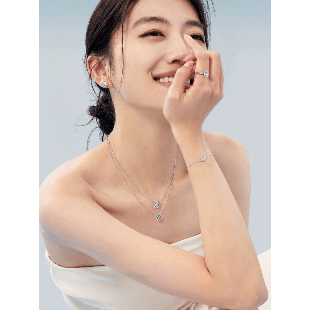 FANCIME Nước Mắt Xanh Vòng Cổ Trái Tim Đại Dương Bạc Sterling Mặt Dây Chuyền Ánh Sáng Sang Trọng Dainty Trang Sức Quà Tặng Sinh Nhật Cho Nàng