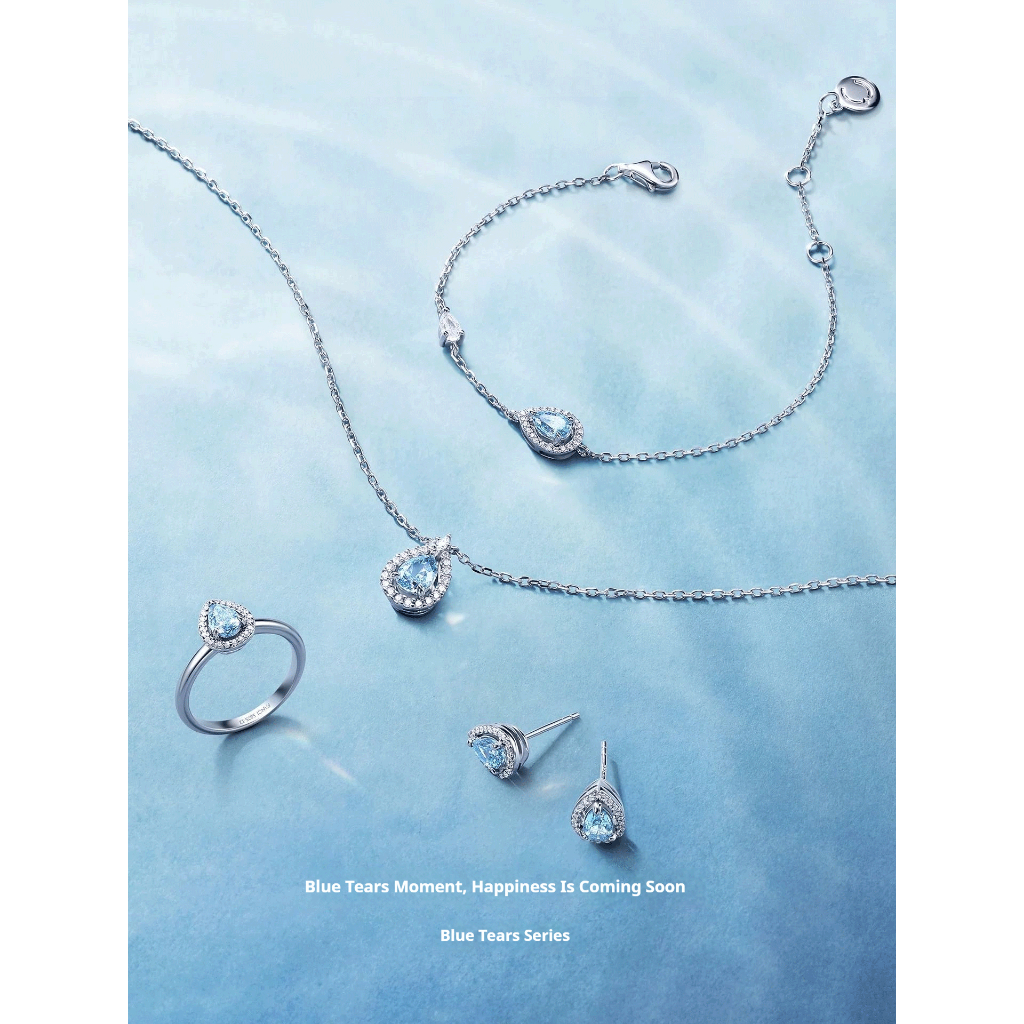 FANCIME Nước Mắt Xanh Vòng Cổ Trái Tim Đại Dương Bạc Sterling Mặt Dây Chuyền Ánh Sáng Sang Trọng Dainty Trang Sức Quà Tặng Sinh Nhật Cho Nàng