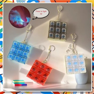 4/9 Keys LED Keyboard Fidget Keychain Clicker Button Stress Relief Toy cho người lớn Văn phòng Lo lắng Ngón tay Tập thể dục Keycap cảm giác