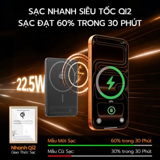 Ảnh 5 – UNEED sạc dự phòng 12000/6000mAh Chính Hãng Sạc Không Dây iPh | Cục sạc Dựng Phòng | Nhanh Không Dây 20W & PD 22.5W | Hỗ Trợ iPhone 8-17/Android | Đã Chứng Nhận CCC | điện Thoại Năng Lượng Mặt Trời
