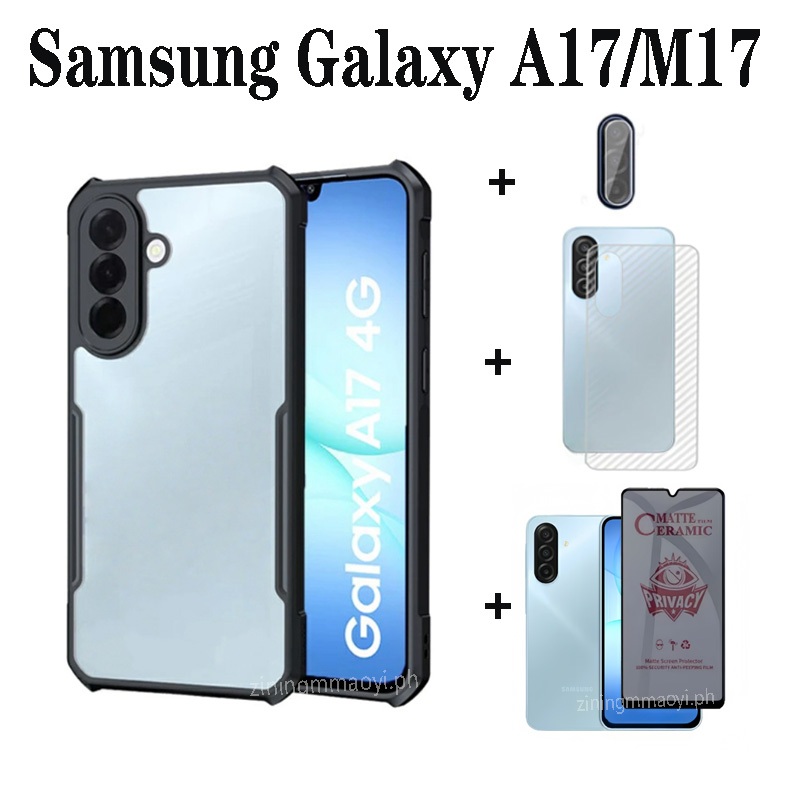 Ốp điện thoại di động chống rơi 4in1 Samsung Galaxy M17 F17 A17 4G cho Samsung Galaxy A56 A26 A36 A16 A06 A05 A05S Phim riêng tư và phim ống kính và phim mặt sau