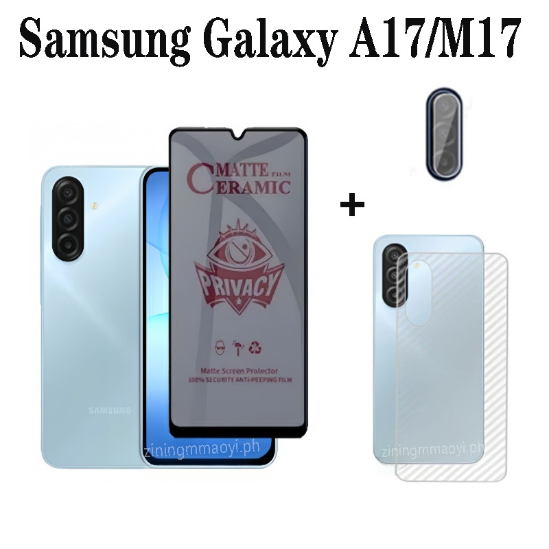 Ốp điện thoại di động chống rơi 4in1 Samsung Galaxy M17 F17 A17 4G cho Samsung Galaxy A56 A26 A36 A16 A06 A05 A05S Phim riêng tư và phim ống kính và phim mặt sau