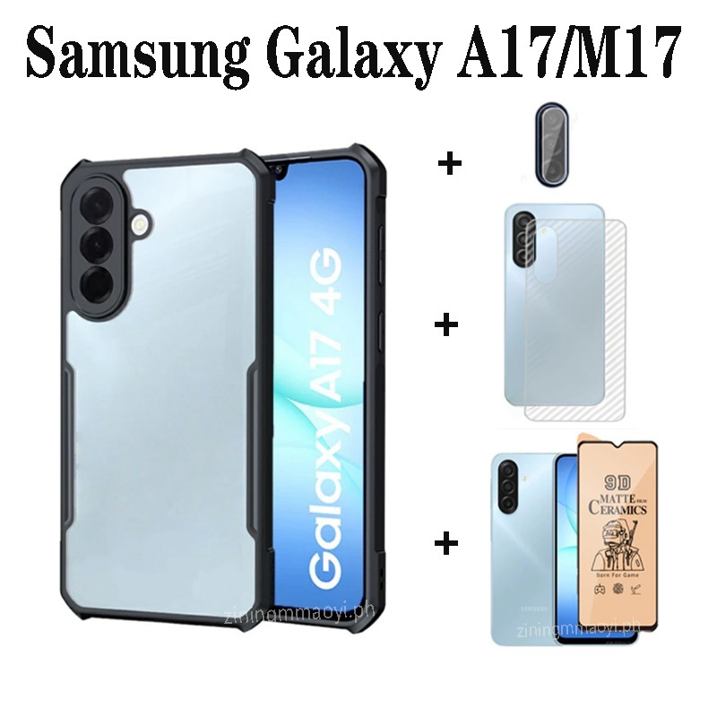 Ốp điện thoại di động chống rơi 4in1 Samsung Galaxy M17 F17 A17 4G cho Samsung Galaxy A56 A26 A36 A16 A06 A05 A05S Phim riêng tư và phim ống kính và phim mặt sau