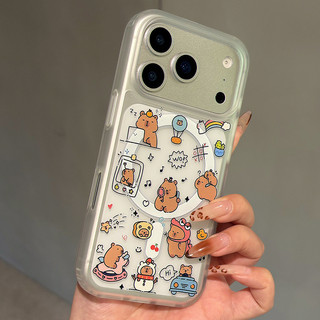 Ốp lưng họa tiết capybara dễ thương cho iPhone 11 12 Pro 13 Pro Max 15 Pro Max 14 16 Pro 16 Plus 17 Air 17 Pro 17 Pro Max