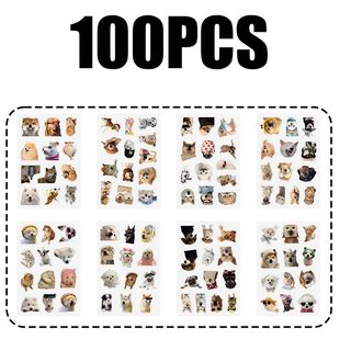 100 Chiếc Vui Chó MEME Hoạt Hình Dễ Thương Miếng Dán DIY Điện Thoại Chống Thấm Nước Trong Suốt PET Miếng Dán Trẻ Em Quà Tặng