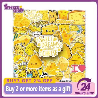 Bộ 50 Phô Mai Dễ Thương Meme Graffiti Dán Thực Phẩm Hoạt Hình Decal DIY Notebook Miếng Dán Điện Thoại Đồ Chơi Trẻ Em