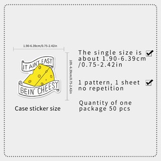 Bộ 50 Phô Mai Dễ Thương Meme Graffiti Dán Thực Phẩm Hoạt Hình Decal DIY Notebook Miếng Dán Điện Thoại Đồ Chơi Trẻ Em