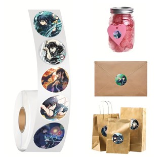 500 Chiếc Hoạt Hình Anime Demon Slayer Cuộn Miếng Dán DIY Laptop Điện Thoại Trẻ Em Đồ Chơi Quà Tặng Niêm Phong Nhãn Dán Nhãn Dán