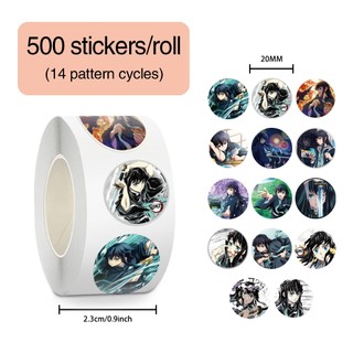 500 Chiếc Hoạt Hình Anime Demon Slayer Cuộn Miếng Dán DIY Laptop Điện Thoại Trẻ Em Đồ Chơi Quà Tặng Niêm Phong Nhãn Dán Nhãn Dán