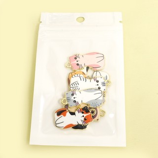 Q-Version Cat Styling Drip Oil Hợp kim - Bộ sưu tập trang sức mèo đáng yêu gồm 10 món như mặt dây chuyền, móc khóa và bông tai