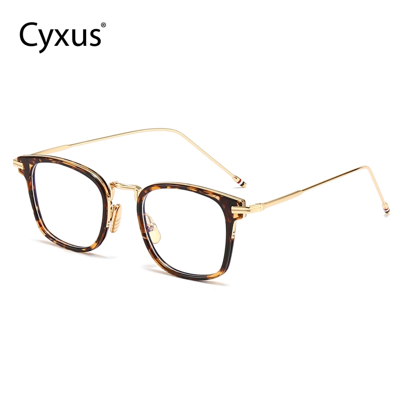 Cyxus Kính Chống Ánh Sáng Xanh Unisex Gọng Vuông Lớn TR90 Kim Loại Bảo Vệ Mắt Máy Tính Văn Phòng Và Chơi Game 8235
