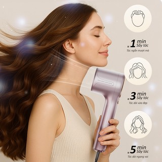 Máy sấy tóc ion âm tốc độ cao NIPLIFE HD-03 điều chỉnh nhiệt độ thông minh