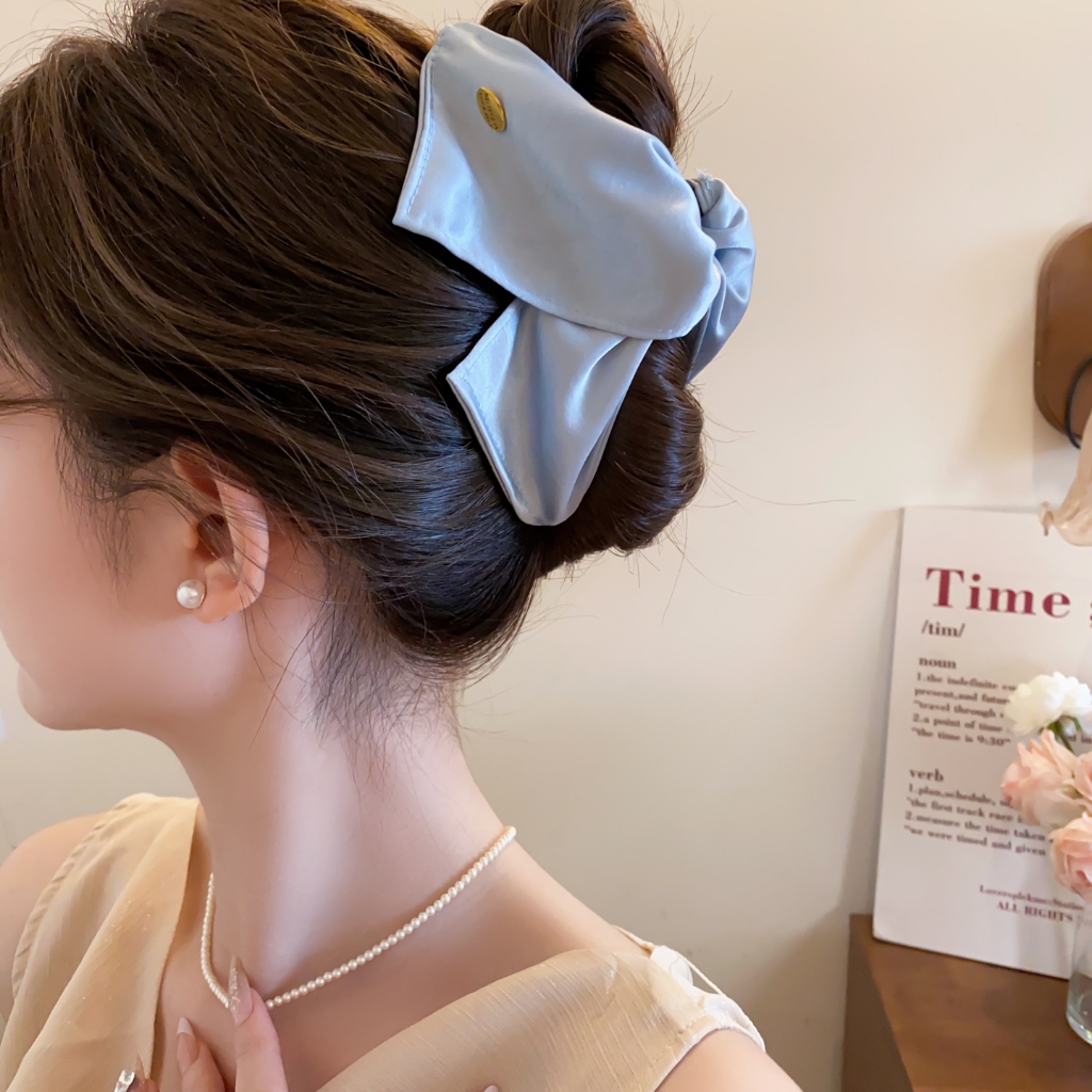 Kẹp Tóc Hình Tam Giác Chất Vải Nhung Kết Hợp Acrylic Phong Cách Vintage Hàn Quốc Kẹp Cá Mập Mẫu Mới