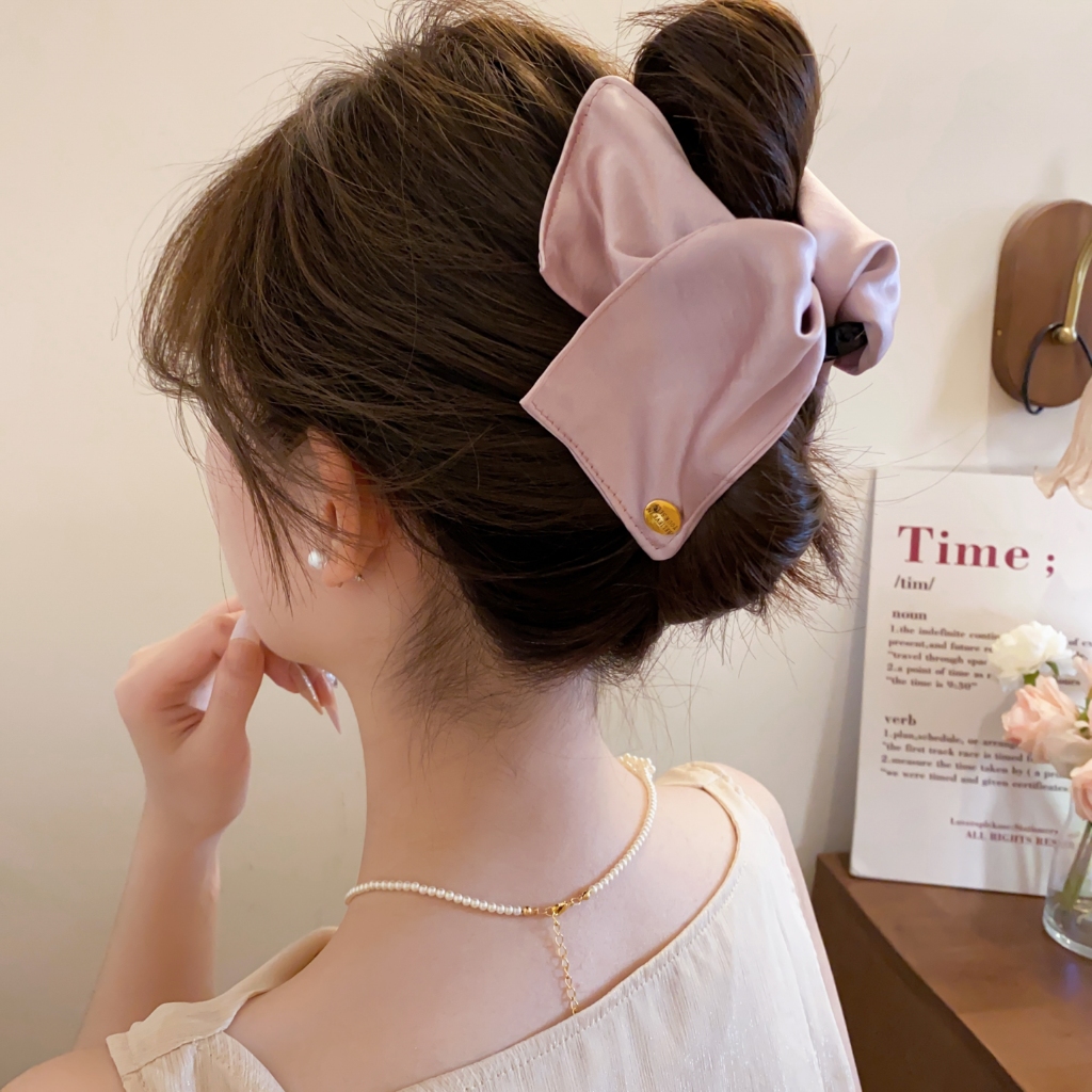 Kẹp Tóc Hình Tam Giác Chất Vải Nhung Kết Hợp Acrylic Phong Cách Vintage Hàn Quốc Kẹp Cá Mập Mẫu Mới