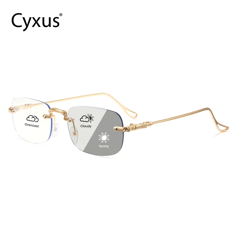 Cyxus  Kính không gọng thời trang, kính chống ánh sáng xanh, có khả năng chống tia UV, phù hợp cho nhiều mục đích sử dụng, bao gồm cả sử dụng máy tính.8222