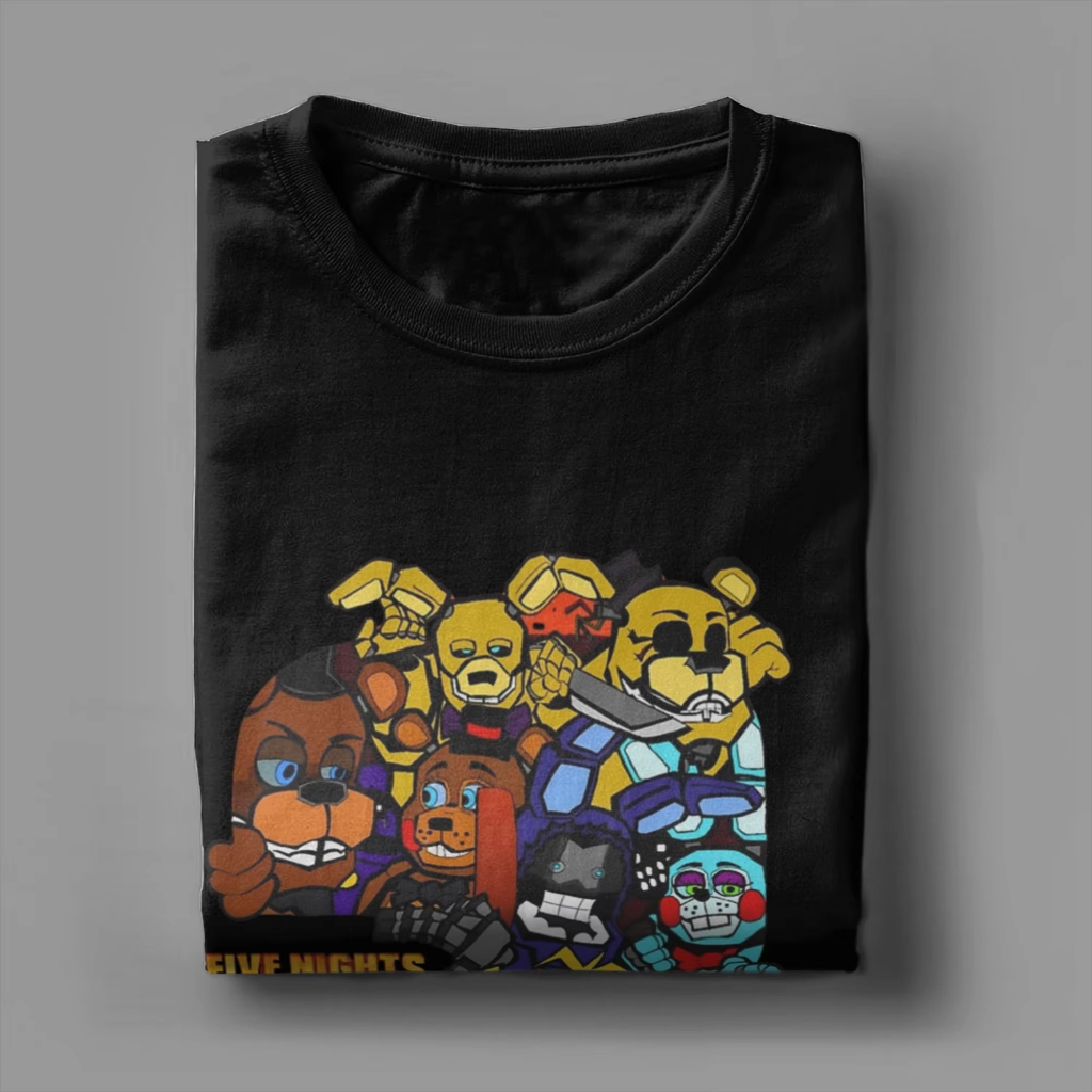 Áo thun nam FNAF với nhân vật Springtrap, cổ tròn thoáng mát, chất liệu bông cotton