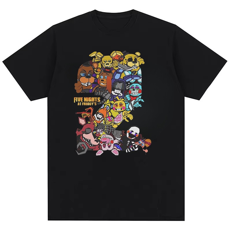 Áo thun nam FNAF với nhân vật Springtrap, cổ tròn thoáng mát, chất liệu bông cotton