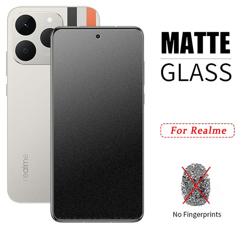Kính cường lực mặt nhám chống bám vân tay cho Realme Note 60 60X 50 15 15T 15X 14 14T 14X 13 13+ 12X 12 12+ 11 11X 10 9 8 7 5 Pro 10T 9i 8i 7i 5i 6i 5s Q Pro+ Plus 4G 5G