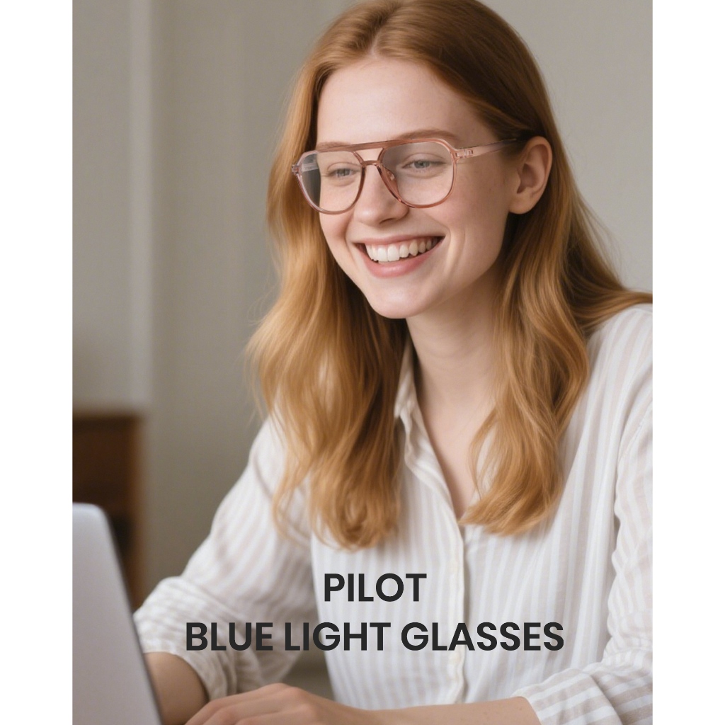Cyxus Kính Aviator Unisex Chống Ánh Sáng Xanh Gọng Pilot Chất Liệu TR90 Retro Bảo Vệ Mắt Khi Dùng Máy Tính 8196