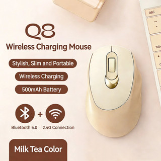 Chế Độ Kép 2.4G Bluetooth 5.0 Chuột Không Dây Công Thái Học Type-C Chuột Sạc Chế Độ Ngủ Thông Minh USB Im Lặng Game Thủ Chuột Cho PC