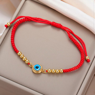 Vòng tay thép không gỉ ác mắt cho nam nữ, điều chỉnhsize, mang lại may mắn và bảo vệ