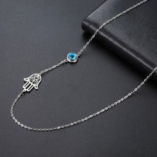 Hamsa Ác Mắt bằng thép không gỉ rỗng, choker thời trang và may mắn - Trang sức quà tặng độc đáo