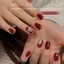 Năm Mới Kim Cương Đỏ Sơn Móng Tay Keo Phong Cách Mới Trắng Burgundy Nhấp Nháy Đĩa Kim Cương Sơn Móng Tay Keo Phong Cách Mới Burgun Trắng