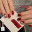 Năm Mới Kim Cương Đỏ Sơn Móng Tay Keo Phong Cách Mới Trắng Burgundy Nhấp Nháy Đĩa Kim Cương Sơn Móng Tay Keo Phong Cách Mới Burgun Trắng