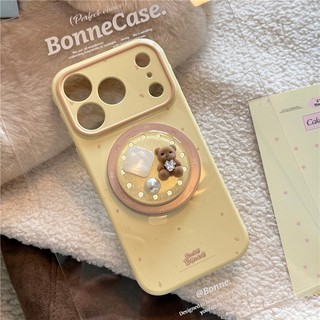 Ốp điện thoại TPU hình giá đỡ hình gấu cho iPhone 17 Pro max 16 Pro Bear